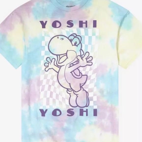 Yoshi Mario Checkered Tee Shirt Sz XL New Tags - Picture 2 of 3